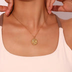 La. Muses Colored Cubic Zirconia Star Moon Texture Pendant Stainless Steel Retro Luxury Necklace Waterproof Jewelry Gift