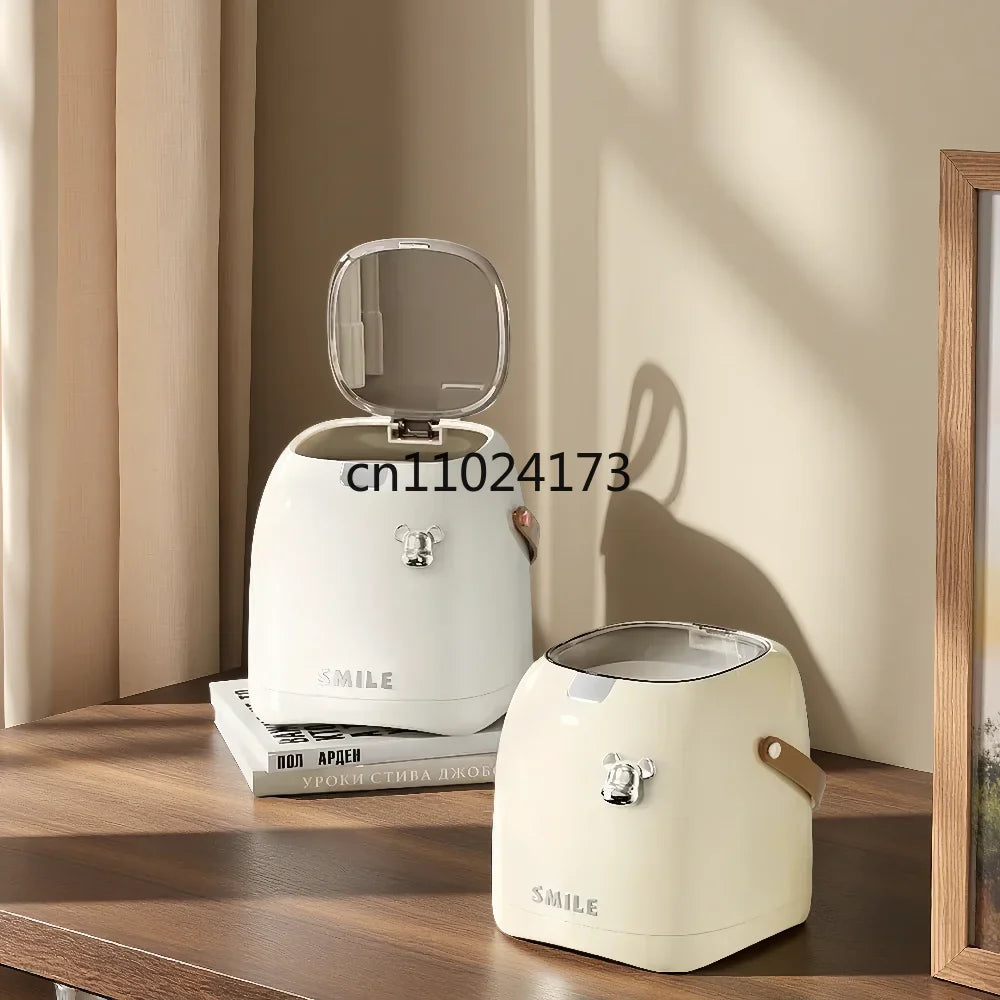 Beishan 2L Luxury Desktop Trash Can Small Waste Bin with Handle,Elegant Office/Bedroom/Living Room Garbage Bin Compact & Stylish Lootquake LLC