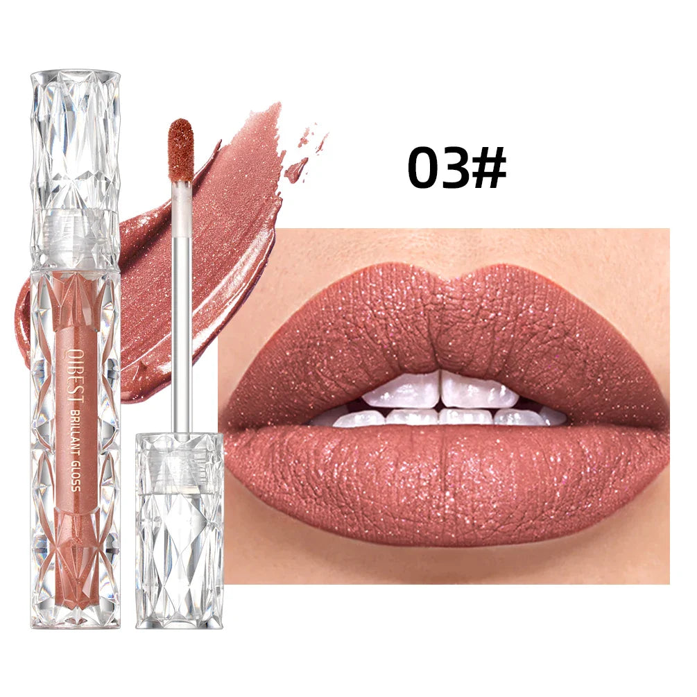 QIBEST Waterproof Diamond Shimmer Glitter Lipgloss Matte Liquid Lipstick Shiny Pearl Lip Glaze Long Lasting LipTint Women Makeup Lootquake LLC