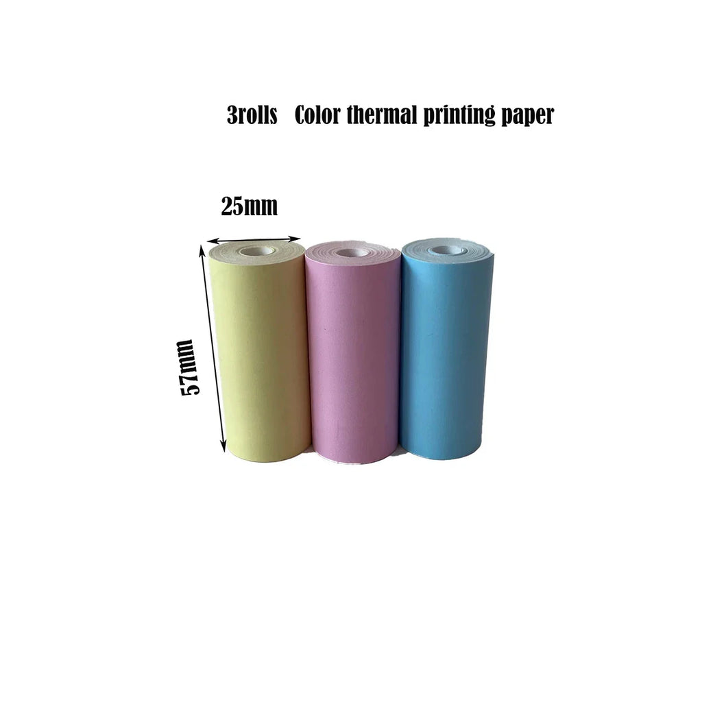 57x25mm Mini Printer Thermal Paper Label Sticker Self-adhesive Paper for Kids Instant Print Camera Pocket Printer