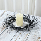 Black Halloween Wreath Artificial Branches Door Garland Wreath Halloween Decorations Scary Home Indoor Outdoor Party Decor Lootquake LLC