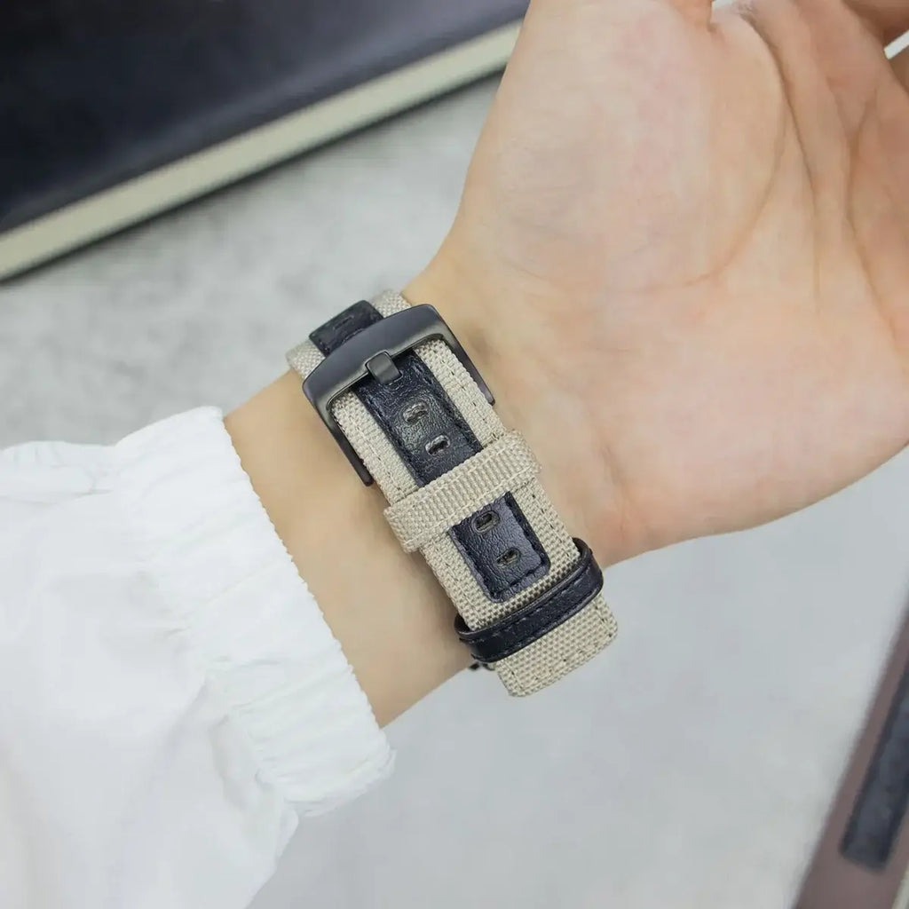 Fitbit Versa & Sense Nylon Leather Band - Versatile Style - SJB-DIAMOND ELITES