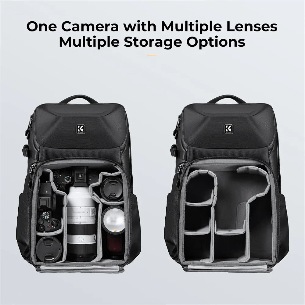 K&F Concept Outdoor Sports Camera Backpack 20L Waterproof Front HardShell Camera Bag For DSLR Camera/15.6" Laptop/Tripod Holder Lootquake LLC