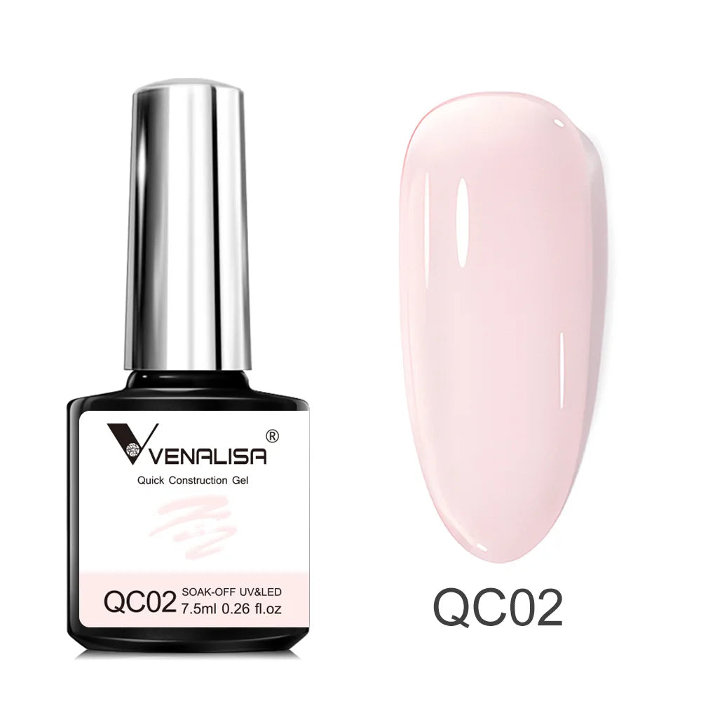 VENALISA 7.5ml Quick Construction Gel Semi Transparent Jelly Color Nail Gel Polish Strengthener Soak Off UV LED Nude Pink Gel Lootquake LLC
