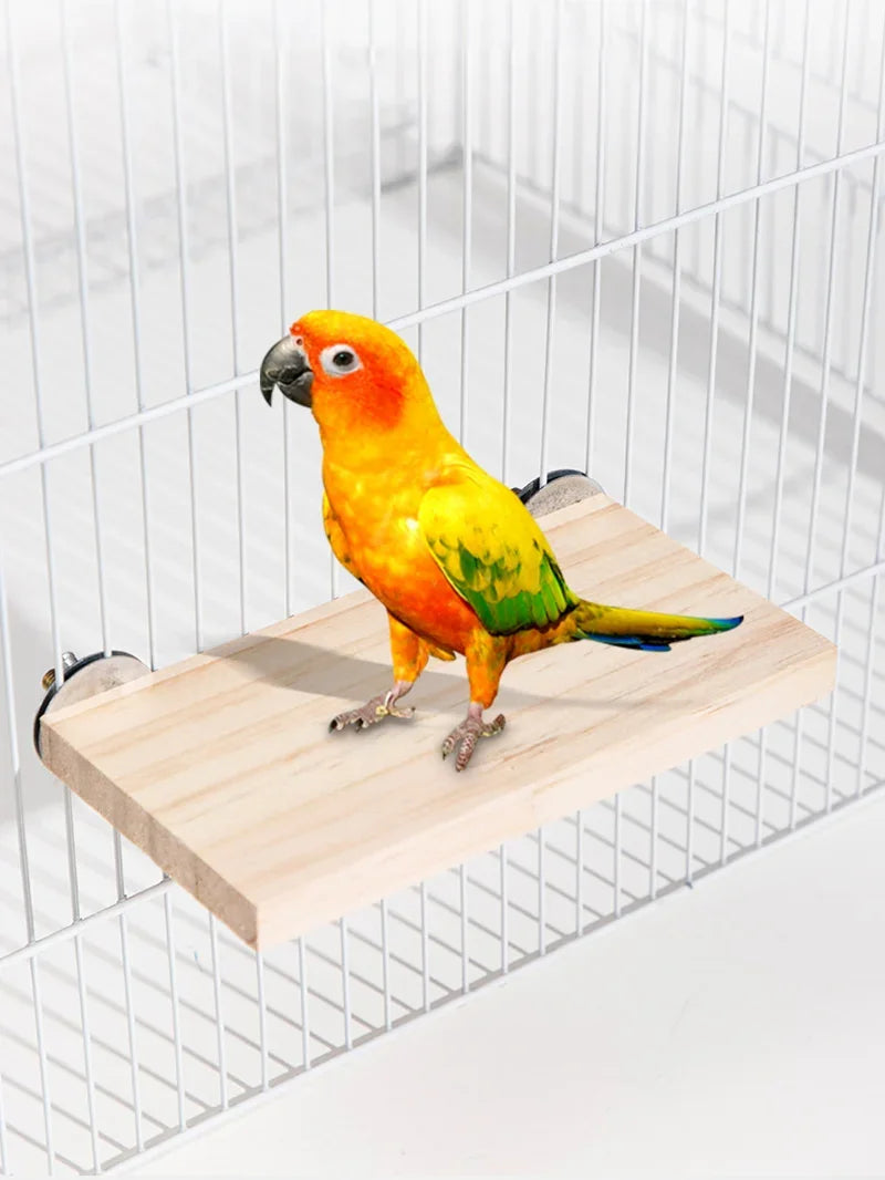 Wood Stand Platform Pet Bird Toys Parrot Rack Hamster Perches Paw Clean Cage Board Accessories for Gerbils Mice Wood Toys Lootquake LLC