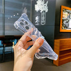 Transparent Card Slot Holder Case for iPhone 13 11 12 14 Pro Max Mini Clear Shockproof Soft Wallet Cover Clear Phone Case with Card Holder Slim Protective Soft Shock Absorbing Case with Card Holder Stevvex