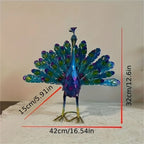 Peacock Statue Sculpture Handmade Crafts Ornament Animal Figurine Standing Posture Collectible Peacock Figurine Garden Craft Lootquake LLC