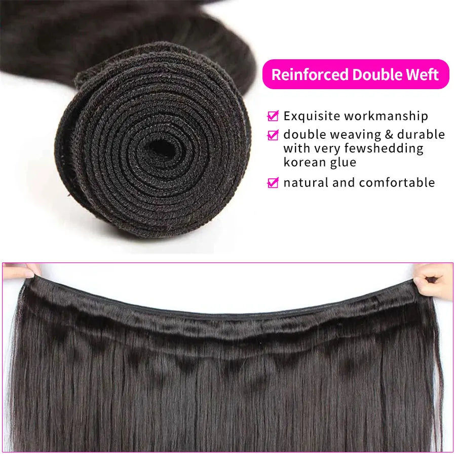 Silky Straight Bundles Human Hair Remy Brazilian Hair 14-30 Inches
