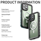 Waterproof Case For iPhone 14 Pro Max 14 Pro iPhone 13 Pro Max Protector Full Body Protective Dustproof Magnetic Phone Case Waterproof 360 Degree All-Round Protection with Built-in Screen Protector Outdoor Transparent  Shockproof Case Stevvex