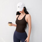 Women's U-Neck Yoga Vest with Chest Pad THRIXINE