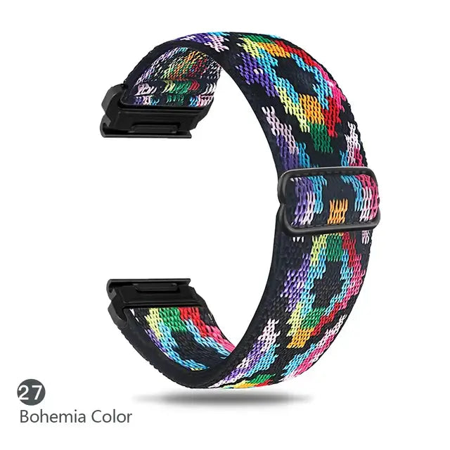 Garmin Elastic Nylon Band - Stylish, Comfortable - QuickFit BandsCo Straps