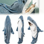 Blanket Adult Cute Shark Blanket Hoodie Wearable Blanket Super Soft Flannel Sleeping Bag Anti Kick Quilt Lootquake LLC