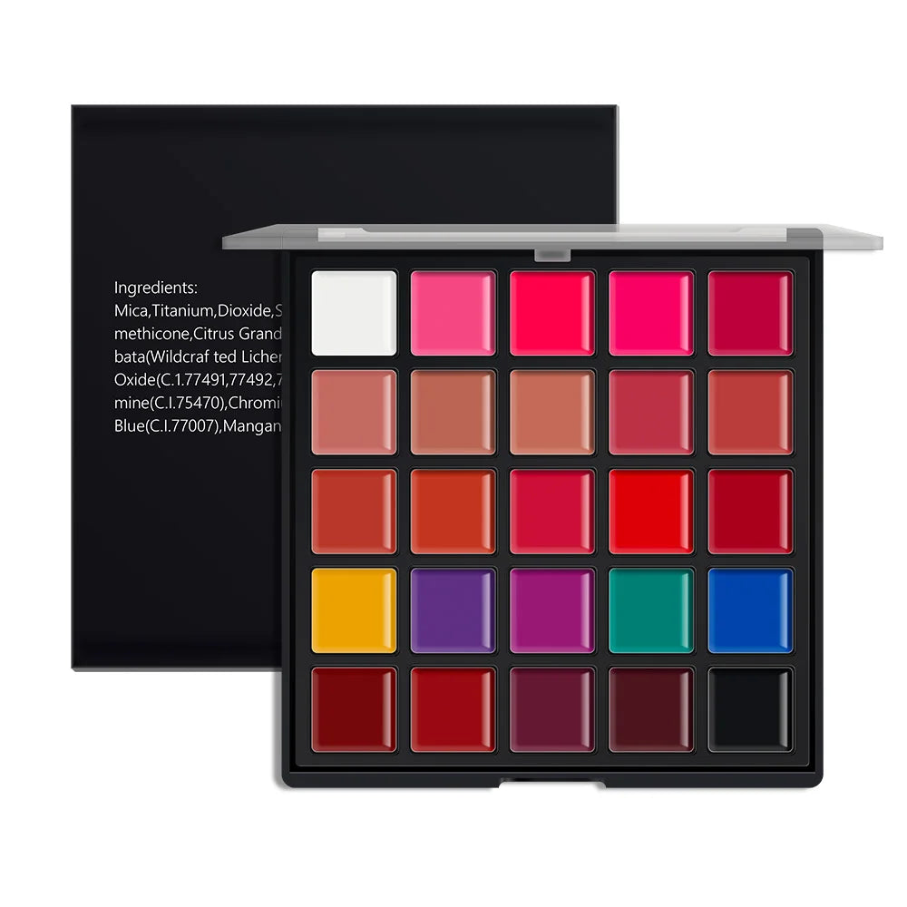 25 Color Lipsticks Palette Waterproof Long Lasting Pigment Moisturizing Cosmetic Makeup Lipgloss Palette Professional Cosmetic Lootquake LLC