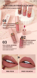 QIBEST 10 Colors Nude Matte Liquid Lipstick Waterproof Silky Lip Gloss Non-Stick Cup Lasting Purple Red Lip Tint Durable Makeup Lootquake LLC