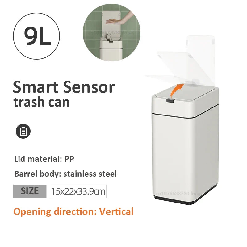 Trash Can Kitchen Sensor Recycle Bin Trash Can 20 Liters High Foot Wastebasket with Lid Dustbin Automatic Sensor Smart Trash Bin