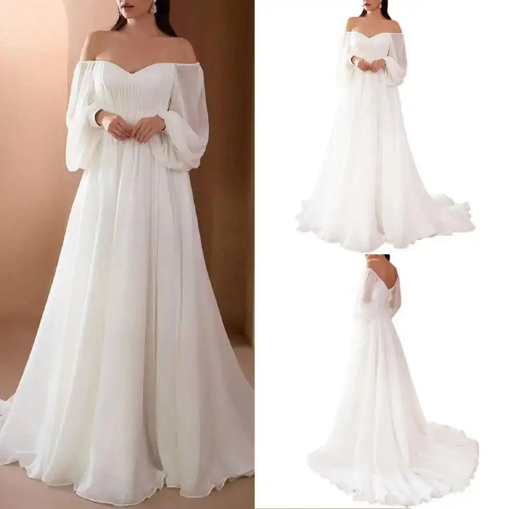 Party Dress Breathable Maxi Dress Lightweight Slim  Sexy White Elegant long Dress