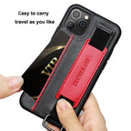 Classic Vintage Design Leather Belt Style With Strap Case for iPhone 14 13 12 Mini 11 Pro Max XS XR Max 8 7 6S Plus PU Leather Wristband Card Holder Full Cover Business Simple Iphone Case For Men And Women Stevvex