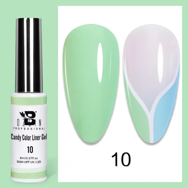 5ML Gold Silver Metallic Liner Paint Gel Polish Chrome Mirror Metal Effect Super Bright French UV LED Semi Permanent Nail Gel Lootquake LLC
