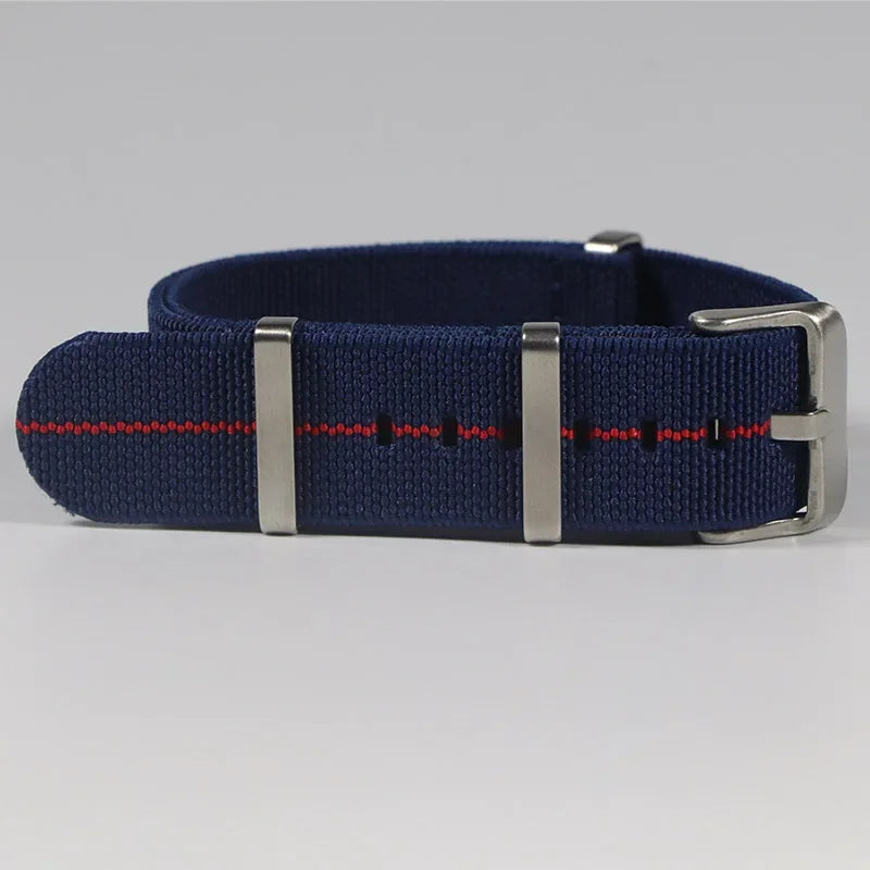 Polar Watch Band Nylon Elastic Strap Unisex Military Style Blue Red