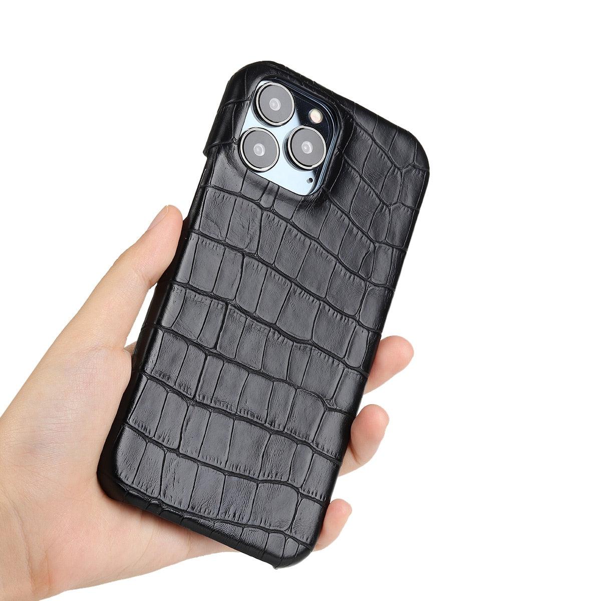 Unique Leather Case For iPhone 13 14 11 12 Pro Max XR X XS Strong Hard Shockproof Cover Green Leather Cover Classic Fashion Case for iPhone Protective Case Stevvex