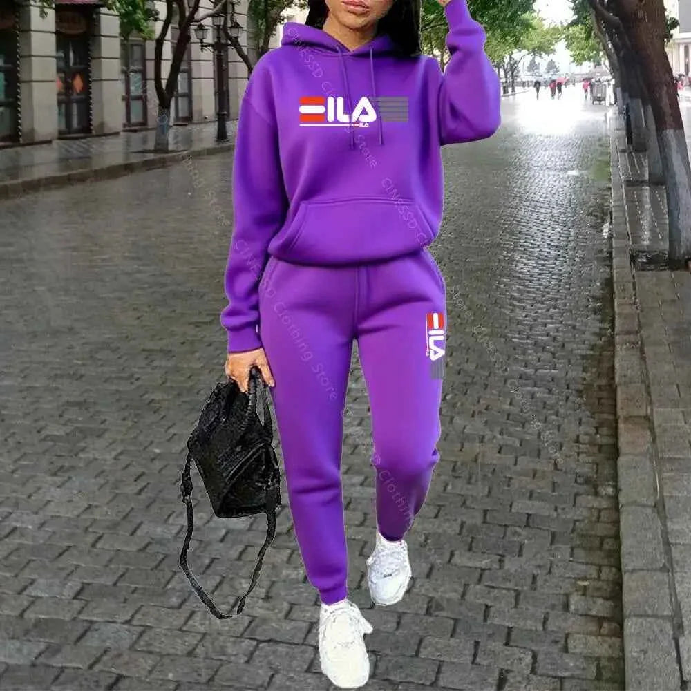 Women's Luxury Hoodie & Pants Streetwear Set THRIXINE