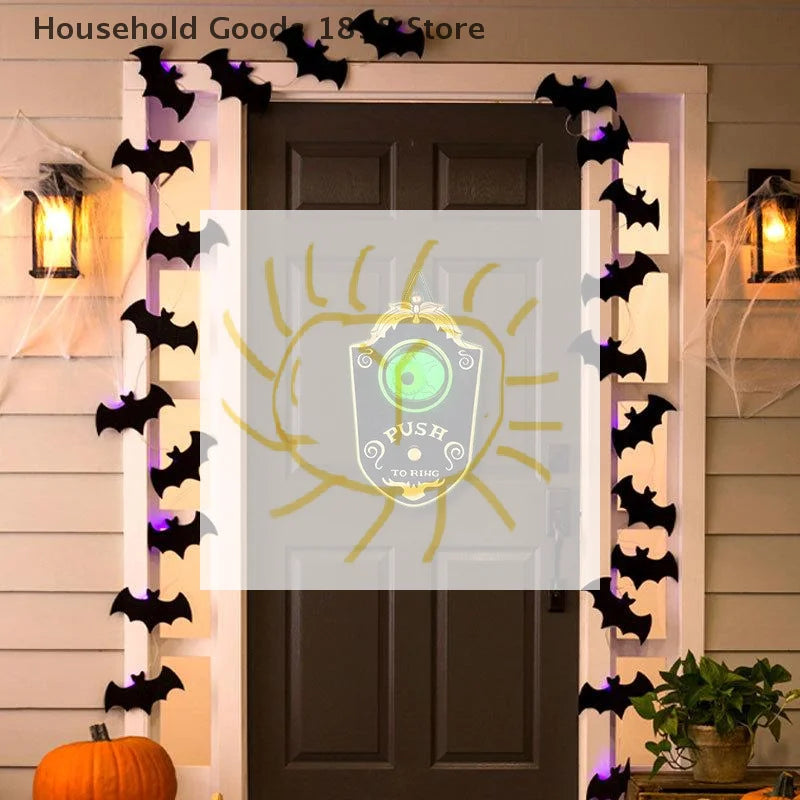 Halloween Decoration One-eyed Doorbell Horror Props Ghost's Day Glowing Home Hanging Electric Luminous Sounding Eyeball Doorbell Lootquake LLC