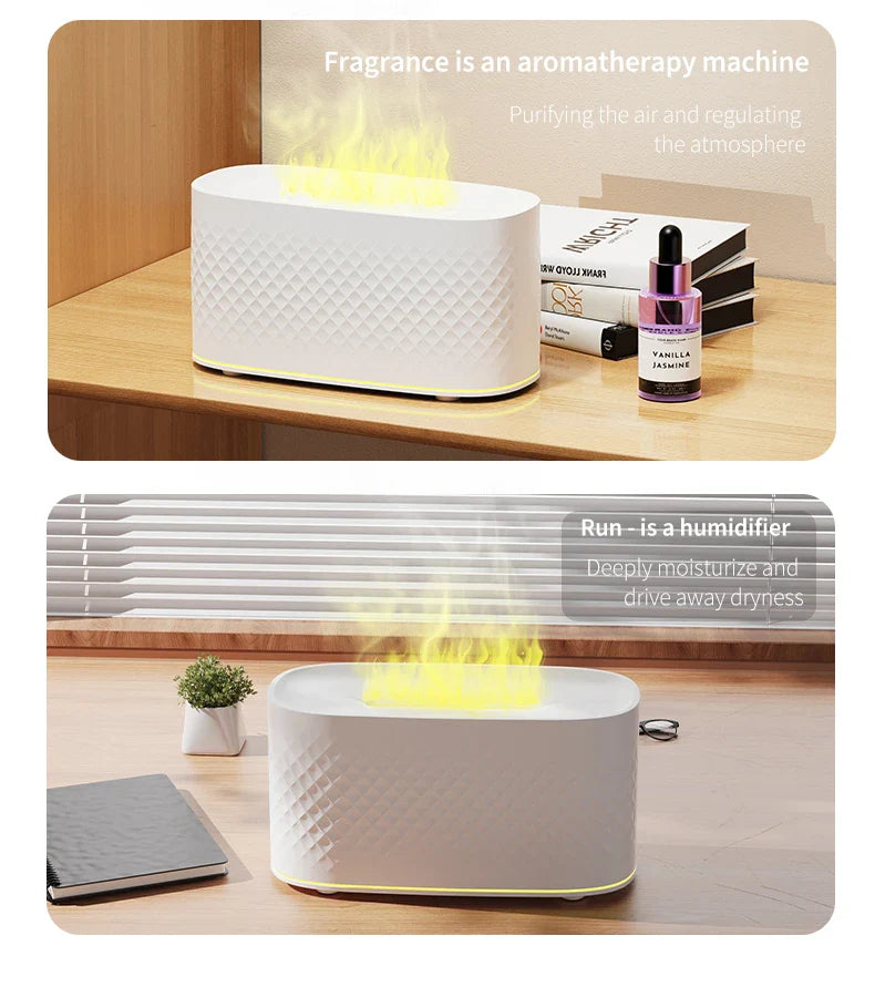 Colorful Simulation Flame Aroma Diffuser Home Hotel Desktop USB Air Humidifier Lootquake LLC