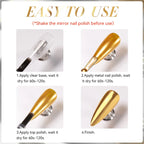 LILYCUTE 7ML Super Bright Gold Metallic Nail Polish No Need Lamp Quick Dry French Style Glass Bottle Manicure Nail Art Varnish Lootquake LLC