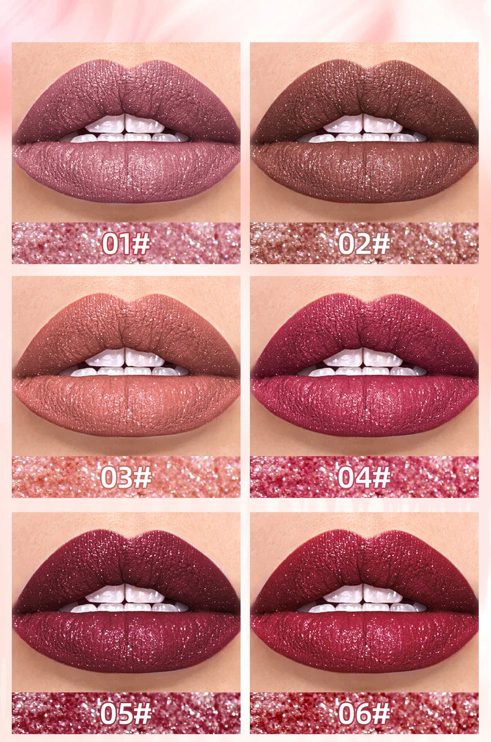 QIBEST Waterproof Diamond Shimmer Glitter Lipgloss Matte Liquid Lipstick Shiny Pearl Lip Glaze Long Lasting LipTint Women Makeup Lootquake LLC