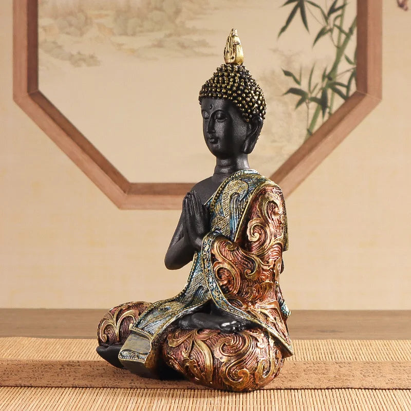 Exquisite Sitting Buddha Statue Sculpture, Religious Artwork Craft, Home Decor Piece, Living Room, Entrance Hall,Office Ornament Lootquake LLC