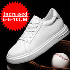 New Summer Men's Sneakers Elevator Shoes Heightening Height Increase Insole 7-8CM High Heels Shoes Leather Sport Shoes Men Shoes Lootquake LLC