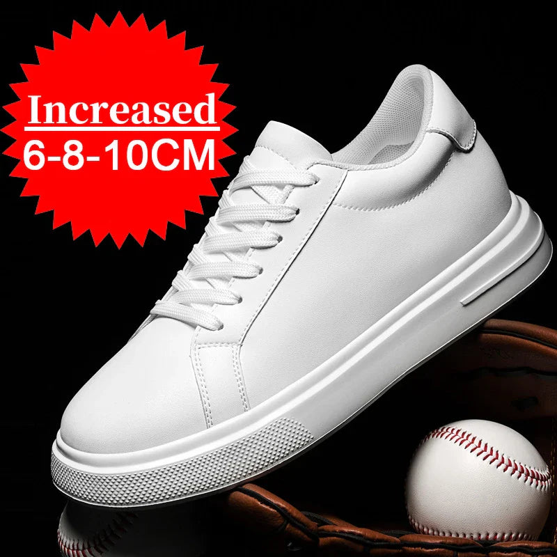 New Summer Men's Sneakers Elevator Shoes Heightening Height Increase Insole 7-8CM High Heels Shoes Leather Sport Shoes Men Shoes Lootquake LLC
