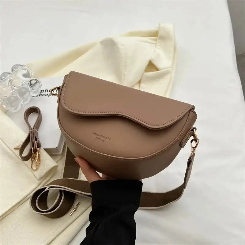 Small PU Leather Saddle Armpit Bags for Women 2024 Summer Chain Shoulder Crossbody Bag Ladies Vintage Underarm Handbags bolsa