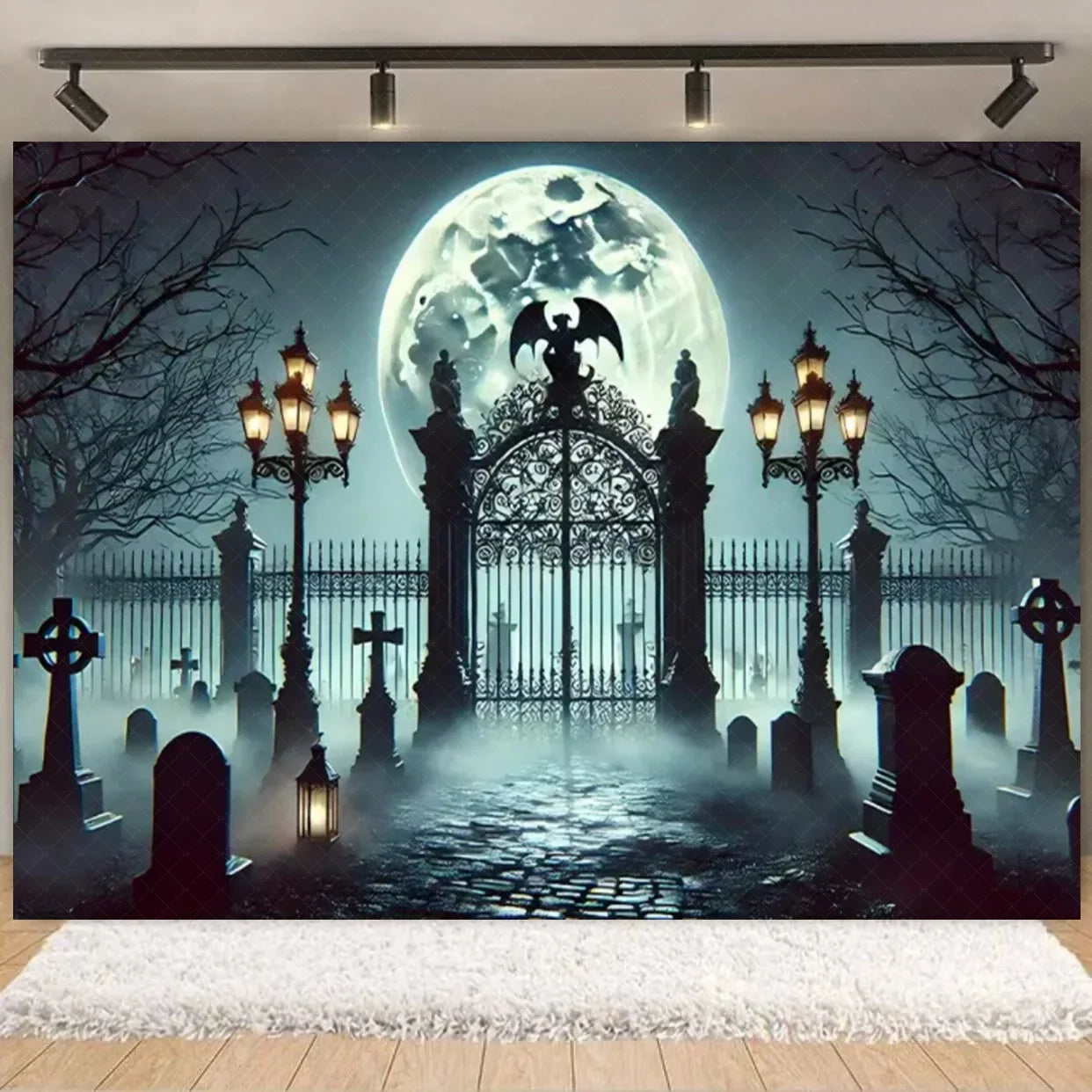 Halloween Decorations  Vintage Castle Wall Backdrop Photography Photos Stone Arched Door And Windows Design Studio Party Decor Lootquake LLC