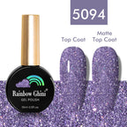 Rainbow Ghini UV LED Glitter Purple Gel Nail Polish 15ml Manicure Art Accessories Nail Glue Supplies for Professionals Varnishes Lootquake LLC