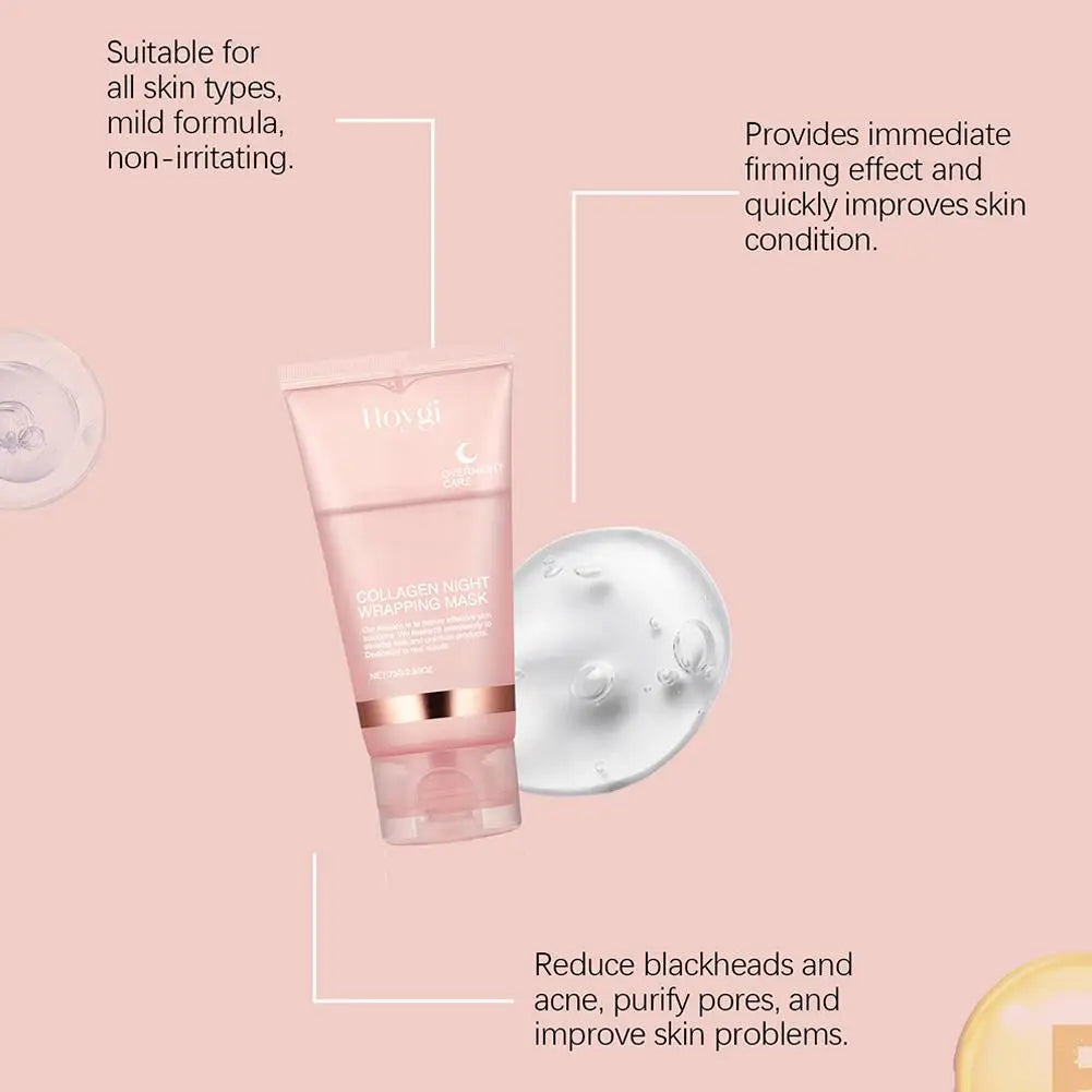 Collagen Tear-Off Mask Collagen Overnight Wrapping Mask Hydrating Moisturizing Hydrolyzed Collagen Mask Korean Skin Care Lootquake LLC