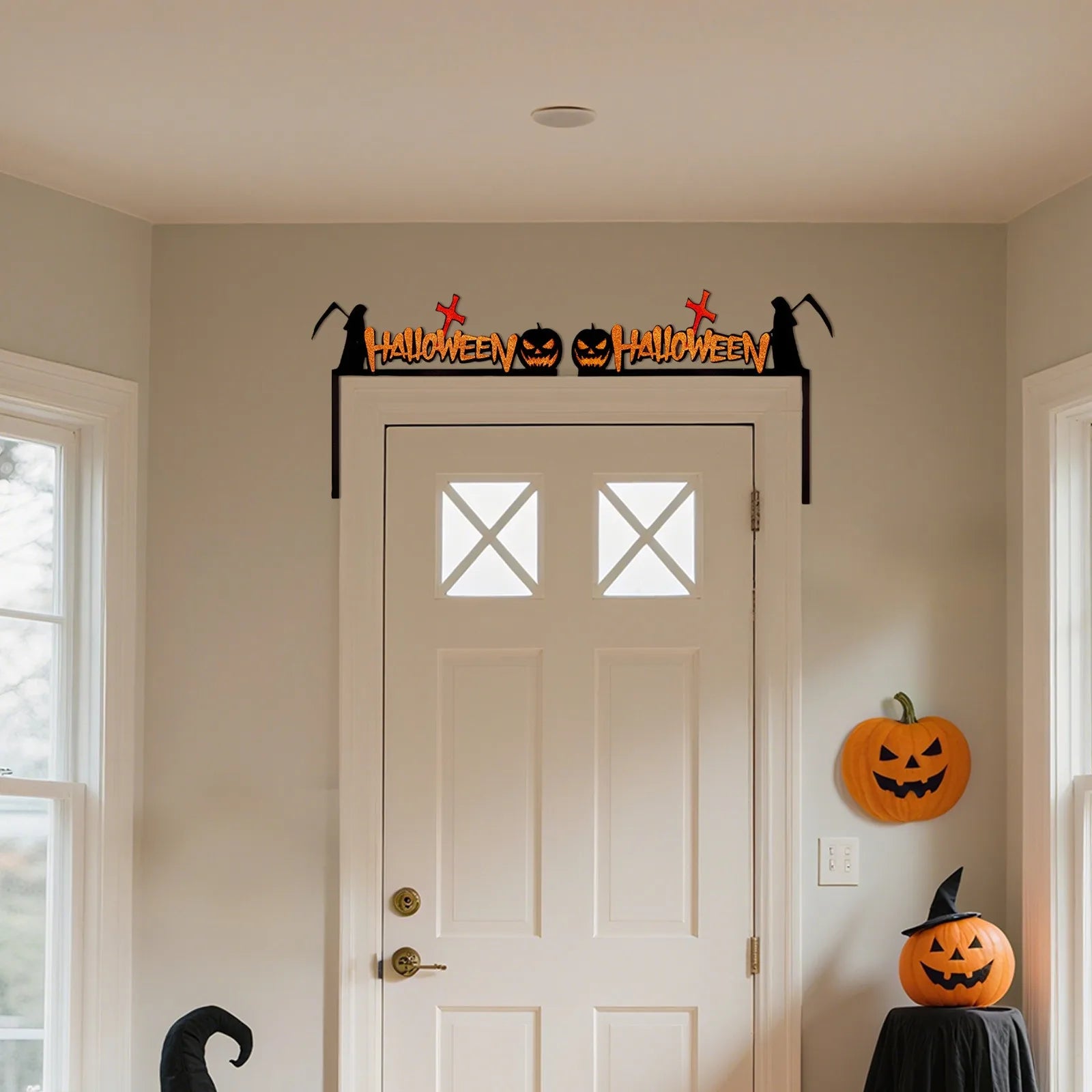 Halloween Door Frame Decoration,bats,pumpkins,spider Webs,door And Window Corner Sign, Halloween Home Decor,corner Stickers