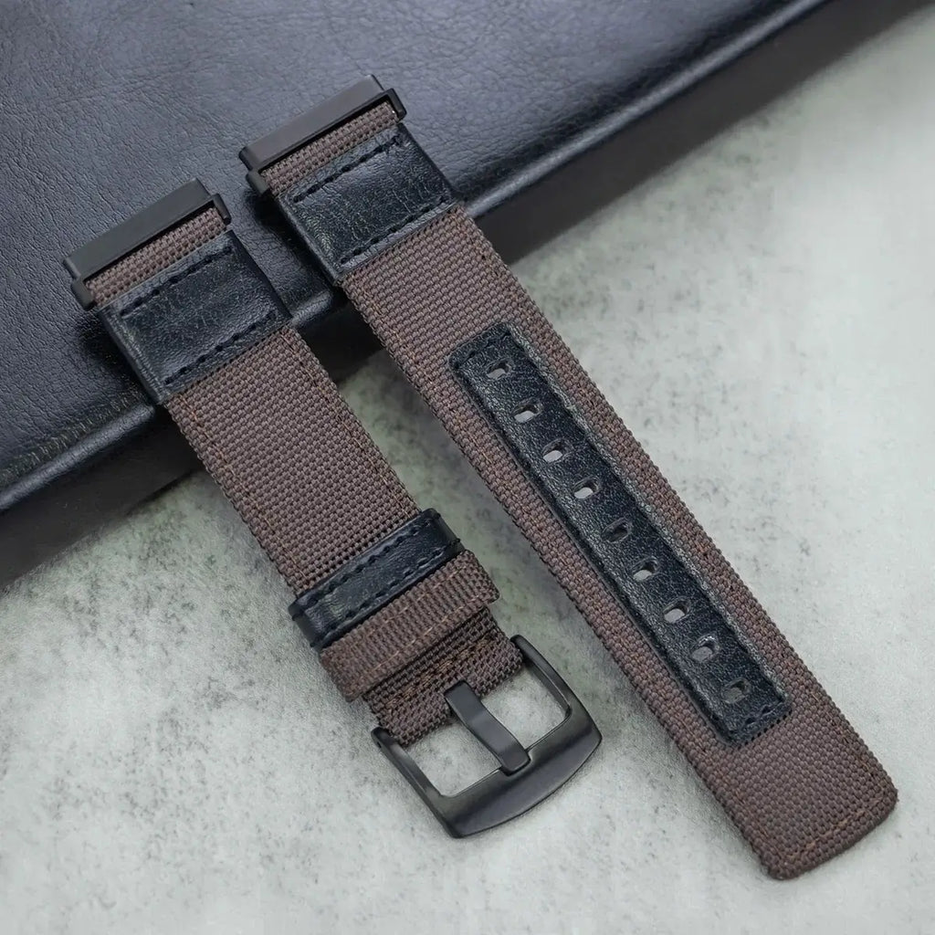 Fitbit Versa & Sense Nylon Leather Band - Versatile Style - SJB-DIAMOND ELITES