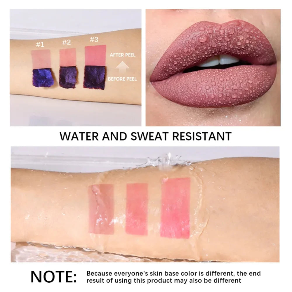 Peel Off Lip Tint – Korean Matte Liquid Lipstick, Long-Lasting, Waterproof, Smudge-Proof, Easy Color, Unisex, Multiple Shades