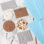 Pottery Texture Tool 2 PCS/SET Sculpture Model DIY Bark/Pebble/Wall/Floral Clay Printing Stencil Ceramic Relief Clay Stamp Tool