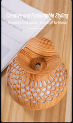 USB Hollow Wood Grain Humidifier Aroma Diffuser Atomizer Household Humidifier Hydrating Instrument Desktop Humidifier Lootquake LLC