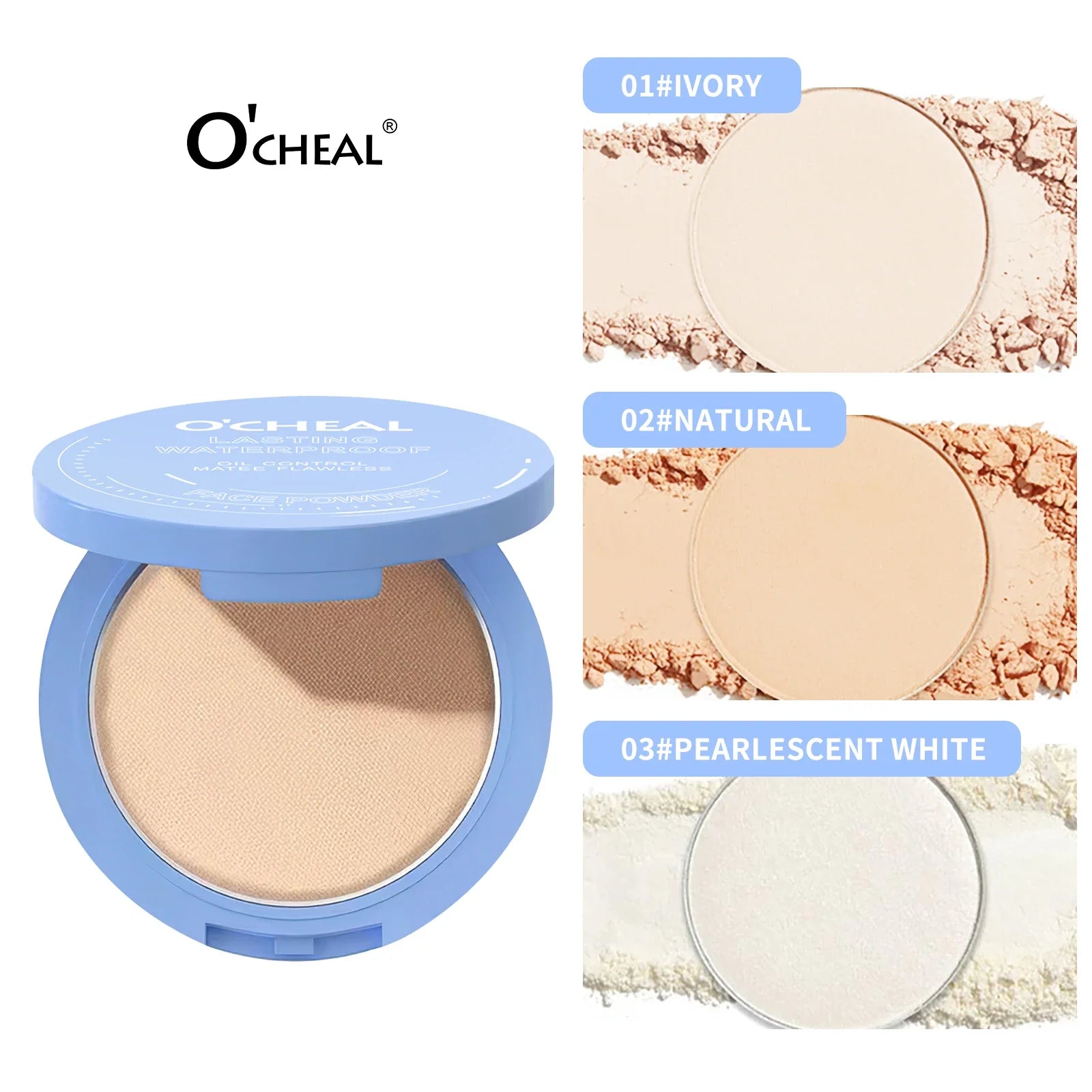 Ocheal Matte Face Setting Powder Oil-control Lightweight Radiant Foundation Pressed Powder Face Full Coverage Makeup Cosmetic Lootquake LLC
