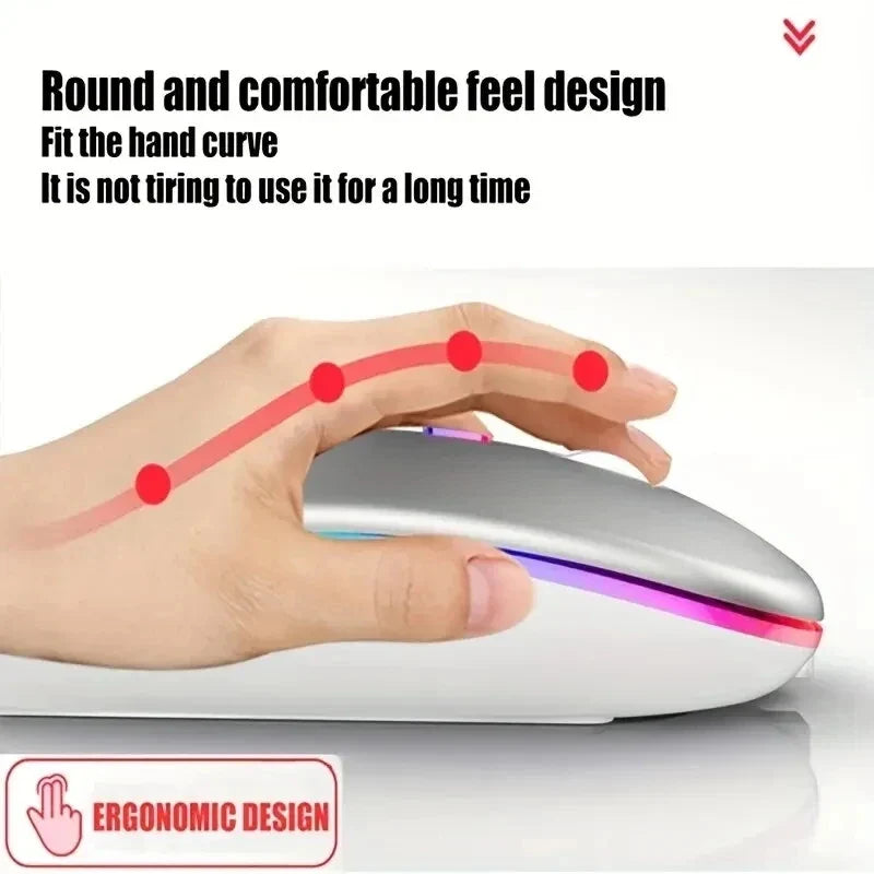 Wireless Mouse Gaming Mouse Backlight USB Compatible RGB Rechargeable Mice Silent Backlit Ergonomic Gaming Mouse for Laptop PC Lootquake LLC