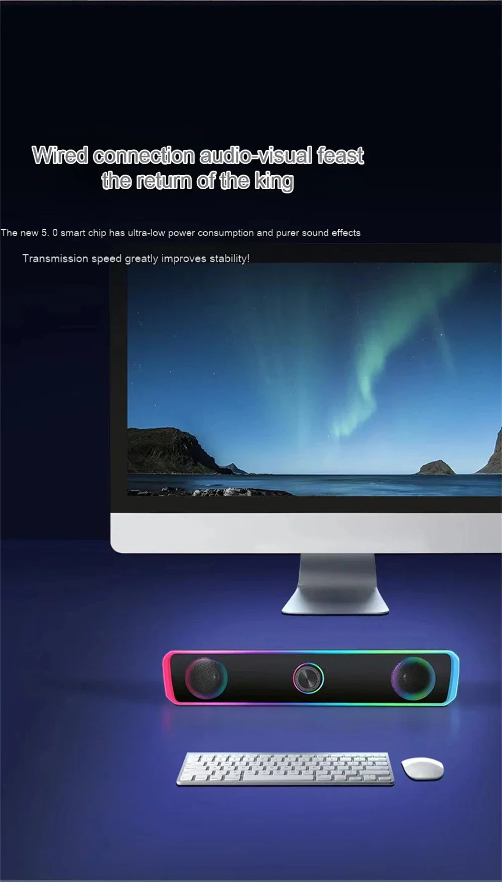 Bluetooth Speaker 4D Surround Soundbar Wired Computer Speakers Stereo Subwoofer Sound Bar for Laptop PC Theater TV Aux 3.5mm Lootquake LLC