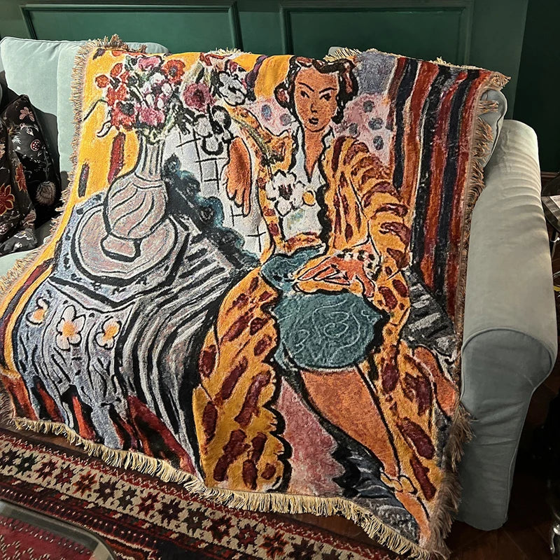 Casual Blankets Bed Decoration Woman Henri Matisse Carpet Sofa Sofa Blanket Throw Blankets Leisure Rug Single Tapestry drop ship Lootquake LLC