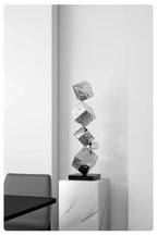Stainless Steel Geometric Modeling Statues Modern Simple Luxury Living Room Entrance Hall Lobby Creative Sculptures Home Decor Lootquake LLC
