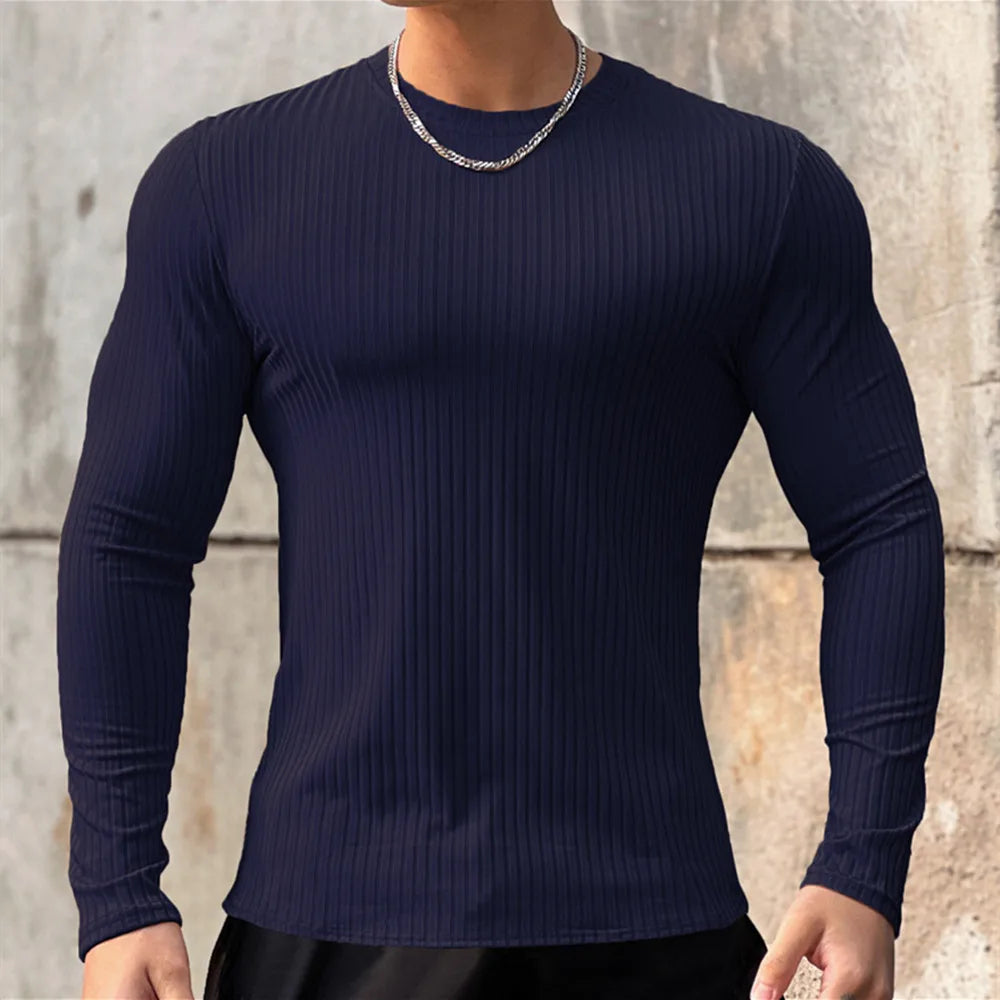 FitFlex Men's Long Sleeve Sports Tee THRIXINE