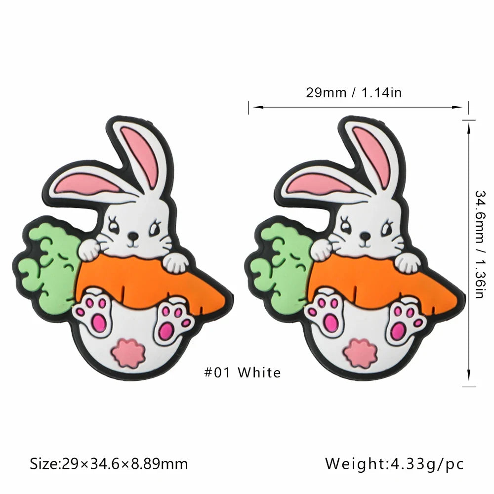 Kovict 5/10Pcs New Focal Silicone Beads Easter Series Bead For Jewelry Making DIY  KeyChain Bracelet Necklace Pen Accessories Lootquake LLC