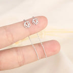 925 Silver Earring For Women Long Tassel Earrings Ear Line pendientes Fashion Zircon Star Drop Earrings