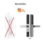 Waterproof Camera Outdoor Fingerprint TUYA WIFI APP RFID Card Code Keyless Smart Electronic Door Lock Aluminum/Glass Sliding